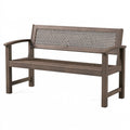 Panchina da giardino 120 x 65 x 88 cm in resina marrone con schienale traforato