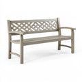 Panchina da giardino 122 x 61 x 91 cm in metallo tortora con schienale a reticolo classico