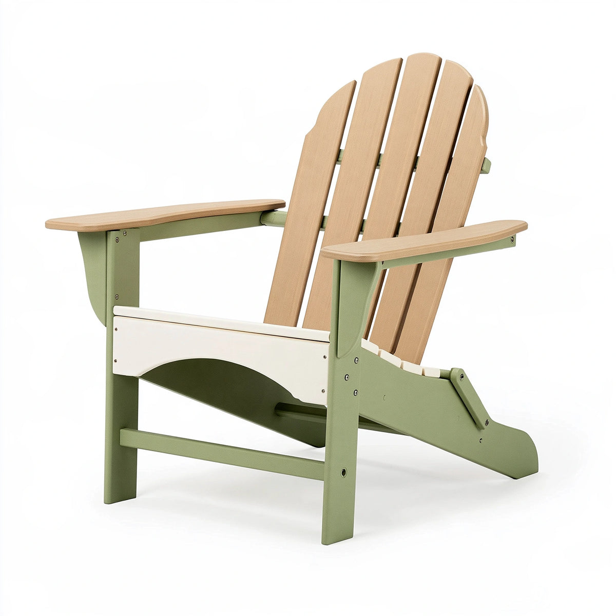 Sedia da giardino Adirondack 85 x 78 x 98 cm in legno naturale e verde salvia con braccioli