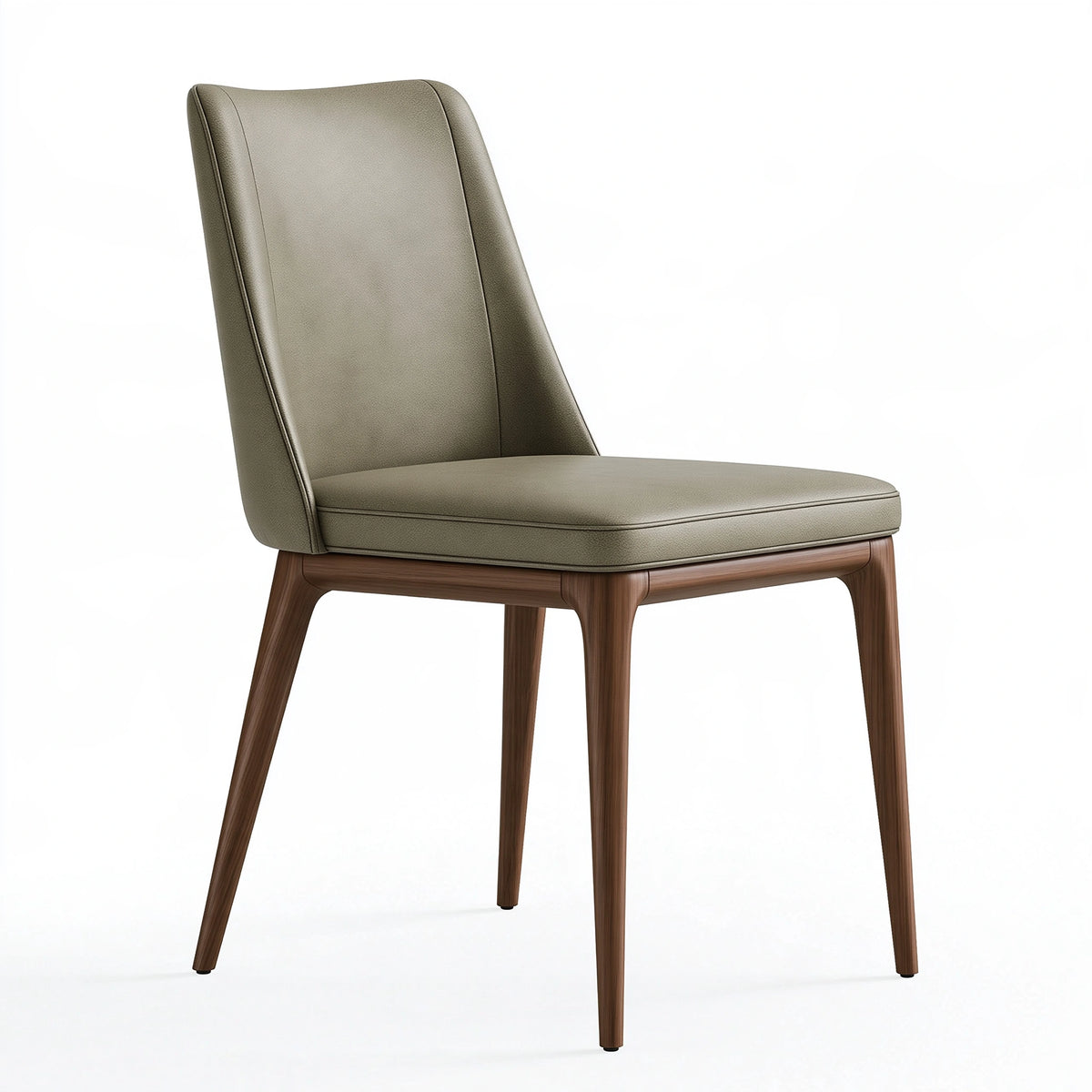 Sedia da pranzo 55 x 62 x 88 cm in similpelle tortora con gambe in legno stile moderno