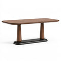 Tavolo da pranzo 180 x 90 x 75 cm in legno marrone con base nera stile moderno