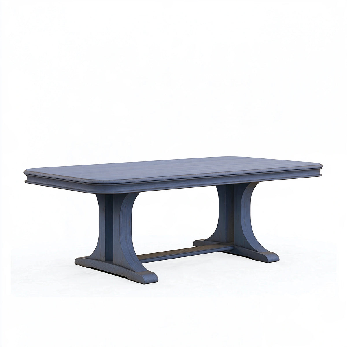 Tavolo da pranzo 180 x 90 x 76 cm in legno blu stile classico con base a piedistallo